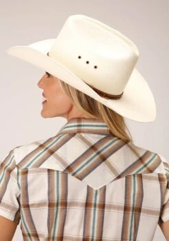 ROPER 1633 CREAM/BROWN/GREEN LG SCALE PLAID -Wearline Cloth Shop 0105101010585c