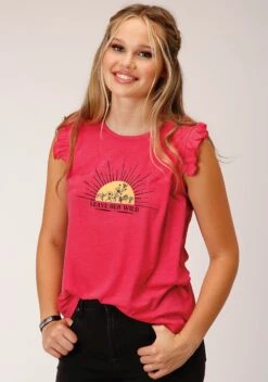 Roper Pink Jersey Knit Tee
