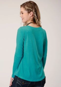 Roper "Desert Dreamer" Turquoise Long Sleeve Tee -Wearline Cloth Shop 0303805130183c