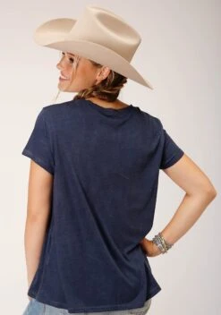 Roper Navy Blue Short Sleeve Tee -Wearline Cloth Shop 0303905130427c