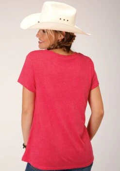 Roper Watermelon Pink Short Sleeve Tee -Wearline Cloth Shop 0303905130471c