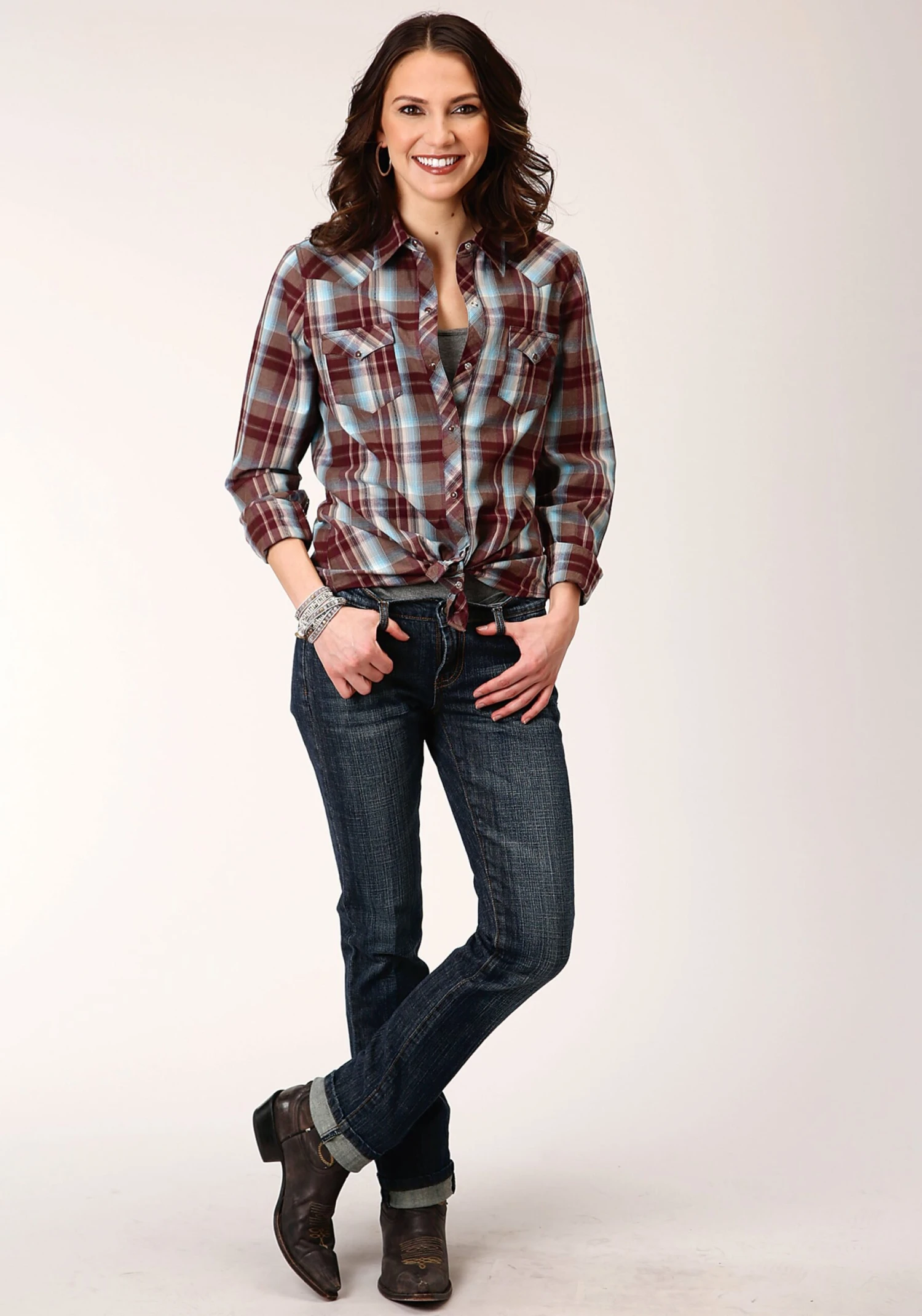 Roper Southwest Plaid Long Sleeve Shirt 2 Roper Southwest Plaid Long Sleeve Shirt - Image 2