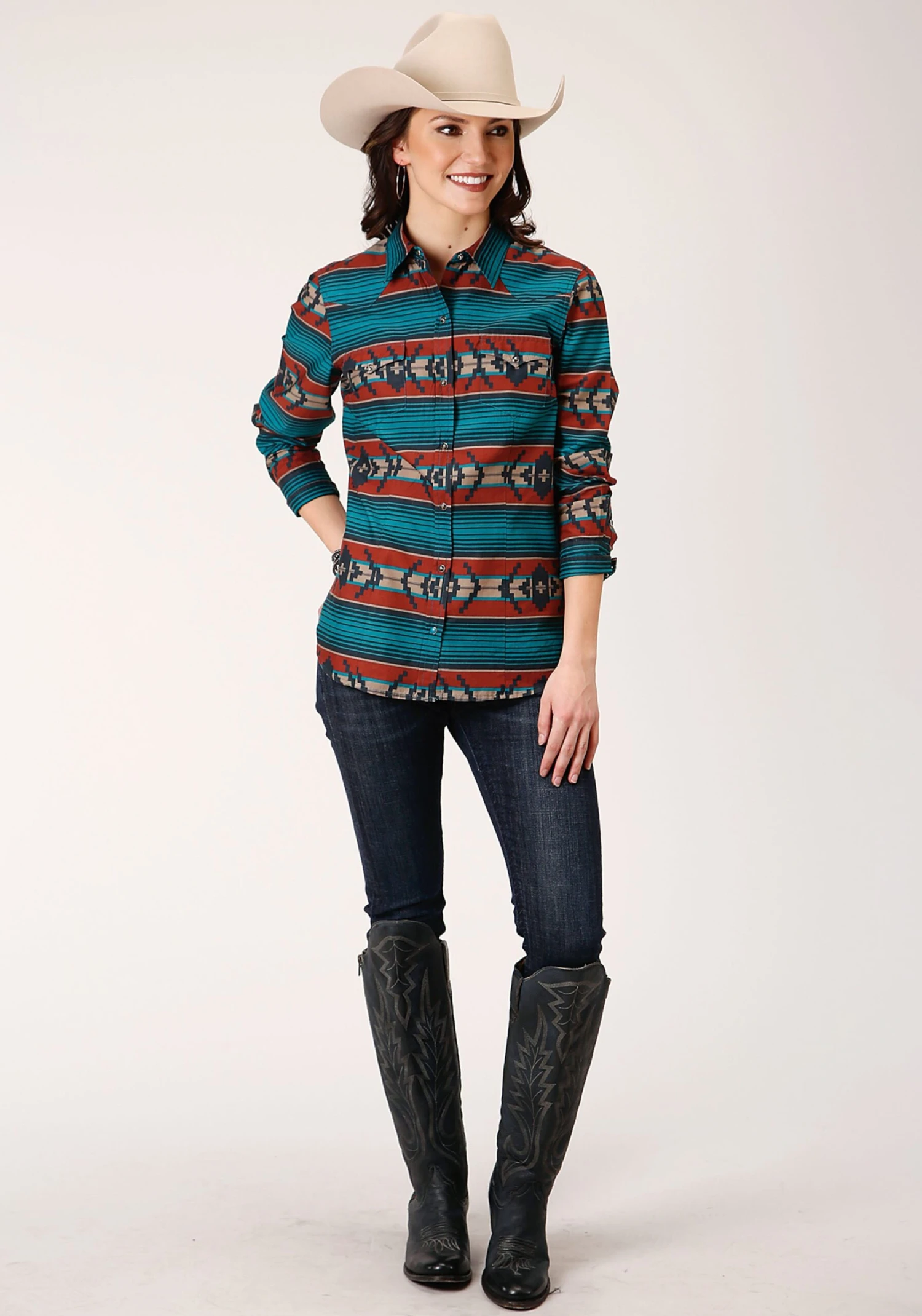 Roper Ombre Aztec Long Sleeve Snap 2 Roper Ombre Aztec Long Sleeve Snap - Image 2