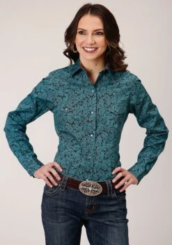 Roper "Blue Agave" Long Sleeve Western Shirt