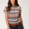 Roper Sandstone Aztec Short Sleeve Shirt