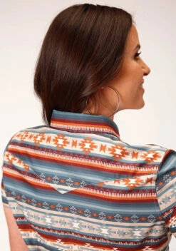 Roper Sandstone Aztec Short Sleeve Shirt -Wearline Cloth Shop 0305100670468c