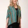 Roper Leopard Stripe Rayon Poncho