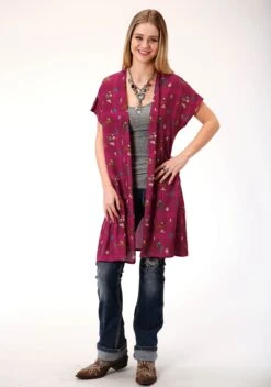 ROPER LADIES WOVEN CARDIGAN