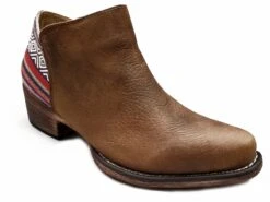 ROPER SNIP TOE LEATHER & FABRIC SHORTY BOOT
