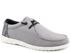 ROPER GREY CANVAS WITH MULTI COLORED HEEL