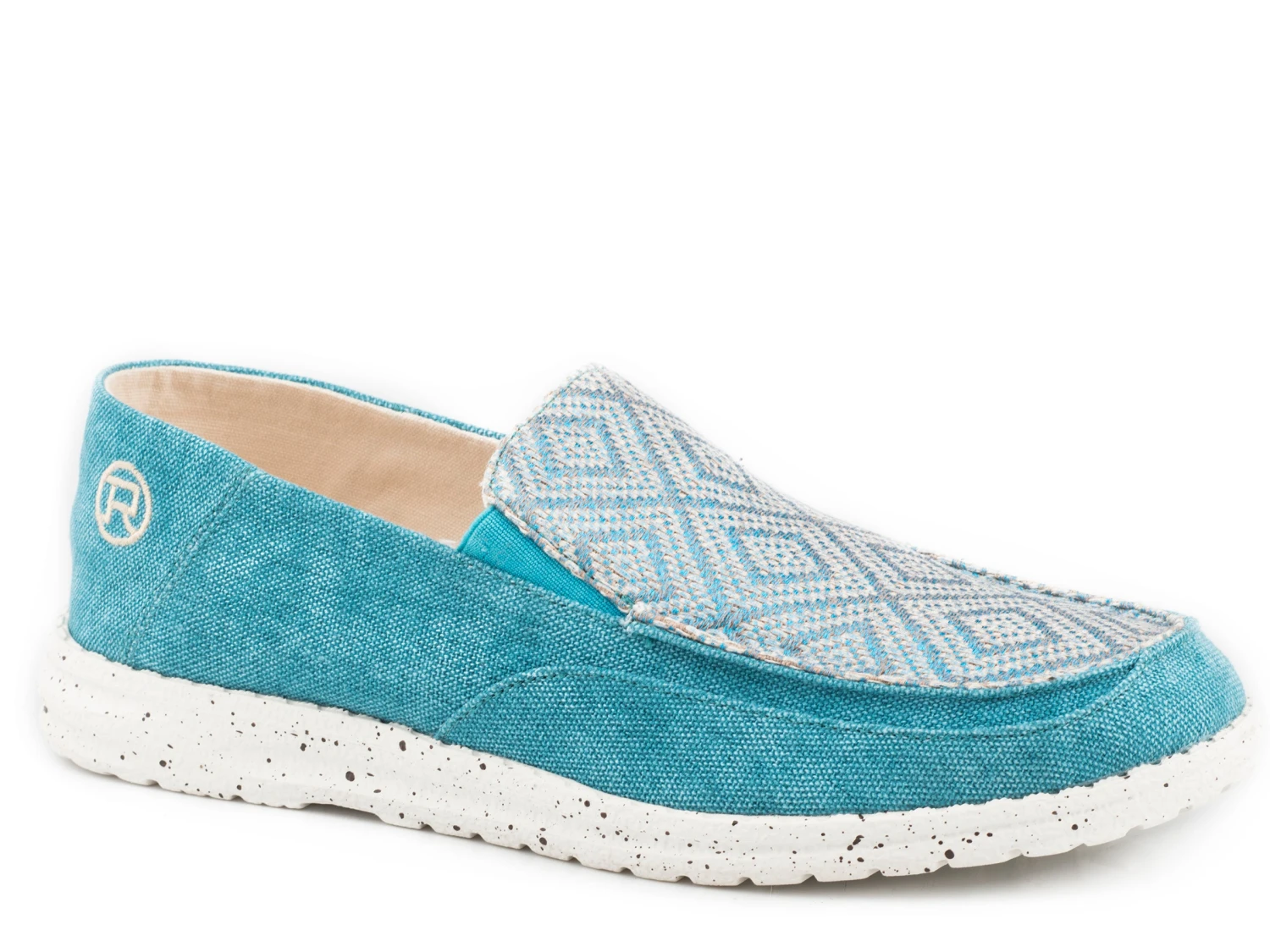 ROPER TURQUOISE CANVAS WITH DIAMOND VAMP 1 ROPER TURQUOISE CANVAS WITH DIAMOND VAMP