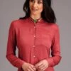 Stetson Cinnamon Brown Long Sleeve Blouse