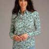 Stetson Roper Jade Floral Long Sleeve Blouse