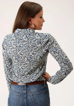 Stetson Indigo Tapestry Long Sleeve Shirt -Wearline Cloth Shop 1105005902012c