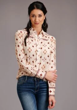 Stetson Rayon Herringbone Long Sleeve Shirt