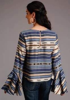 Stetson Indigo Serape Long Sleeve Blouse 5 Stetson Indigo Serape Long Sleeve Blouse -Wearline Cloth Shop 1105005906041c