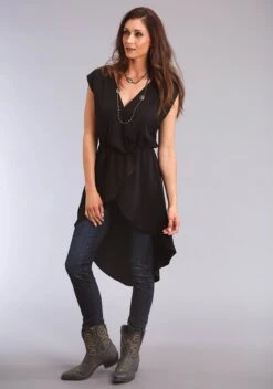 Stetson Black Rayon Blouse -Wearline Cloth Shop 1105205922025c