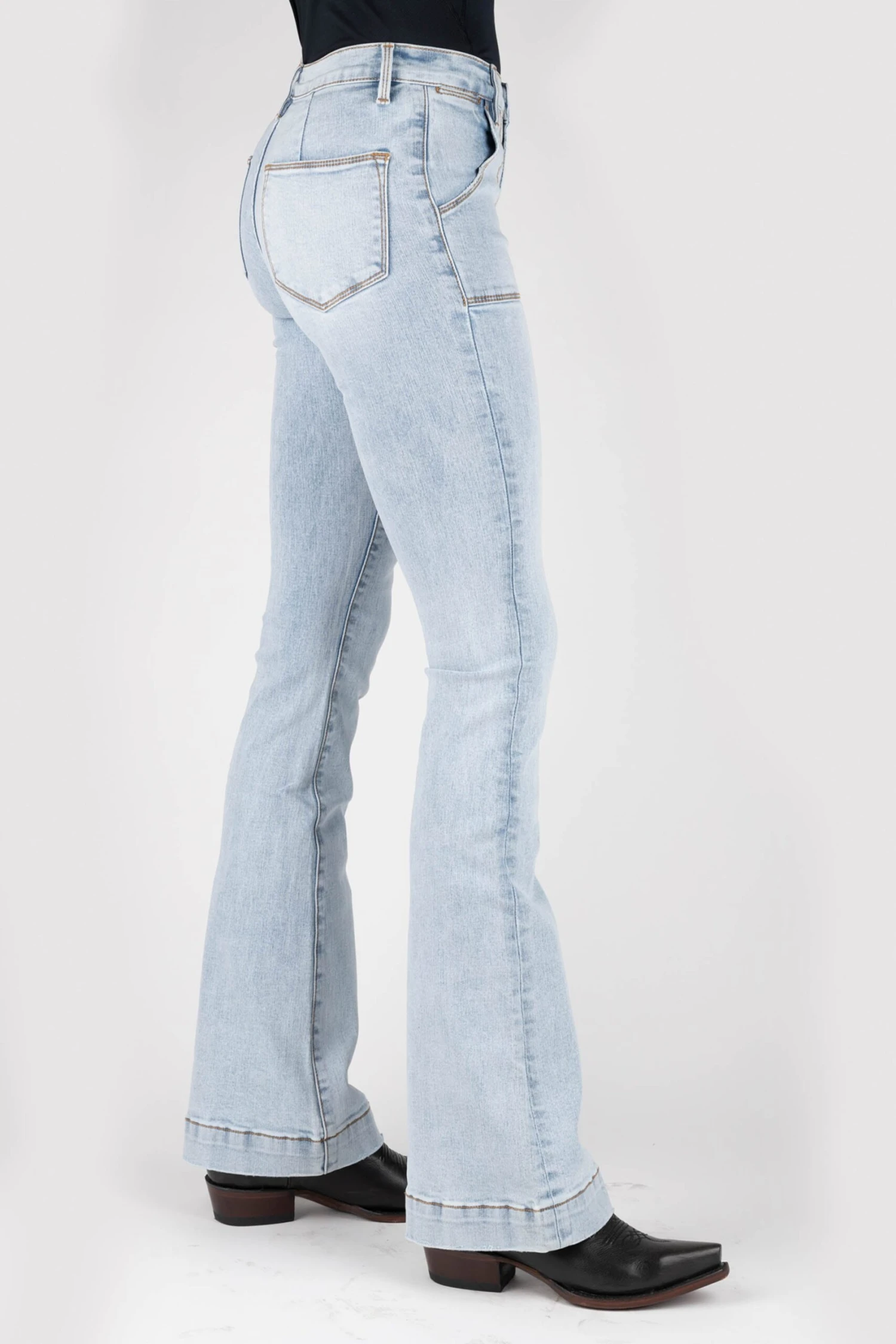 Stetson Acid Wash High Waist Western Flare Jean 1 Stetson Acid Wash High Waist Western Flare Jean